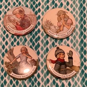 Kirsten Collectible Girl Doll Story Buttons - Pink/White Artwork
